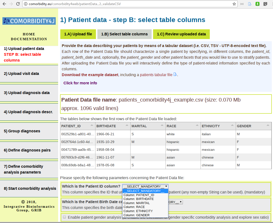 Patient data file column semantics